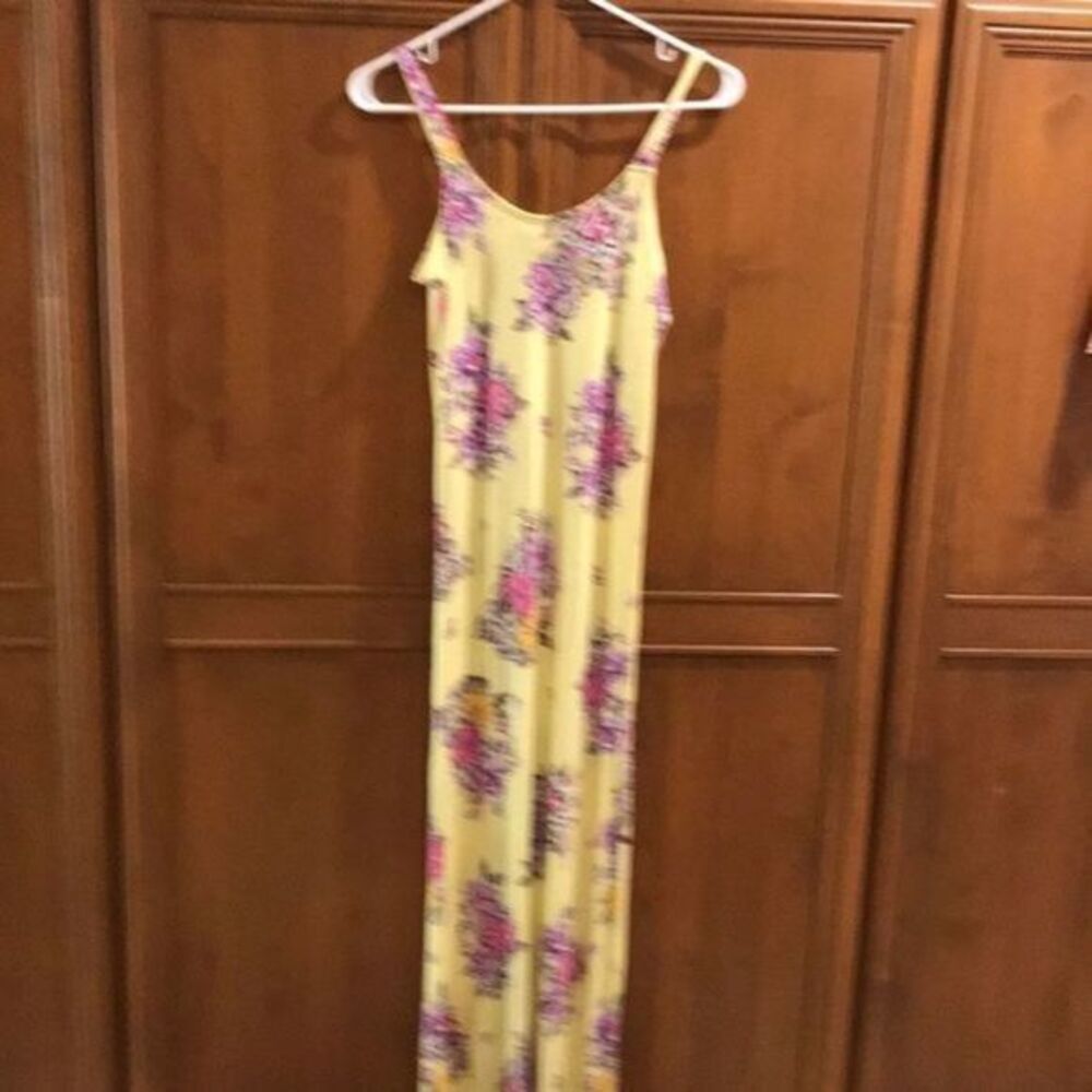 New Long Yellow with Floral Dress